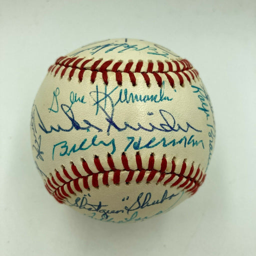 Beautiful 1956 Brooklyn Dodgers NL Champs Team Signed Baseball With Beckett COA