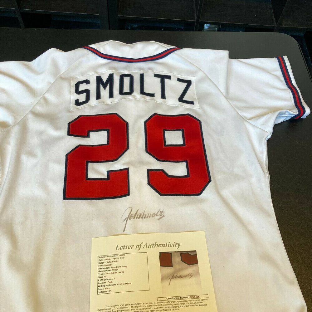 John Smoltz Signed 1993 Atlanta Braves Game Used Jersey JSA & Miedema —  Showpieces Sports