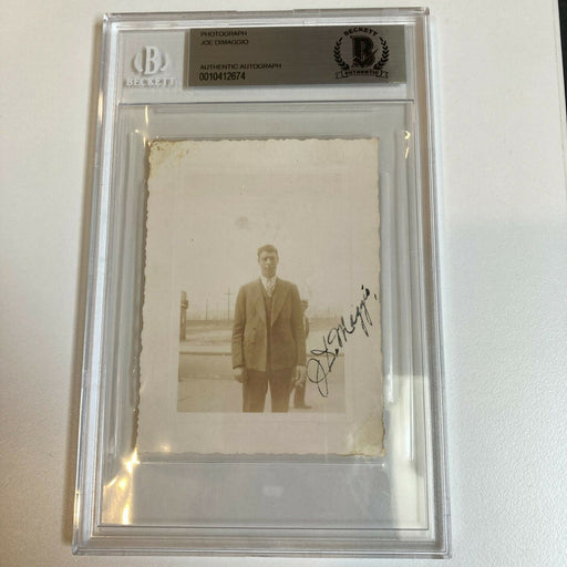 1930's Joe Dimaggio Rookie Era Playing Days Signed Vintage Photo Beckett COA