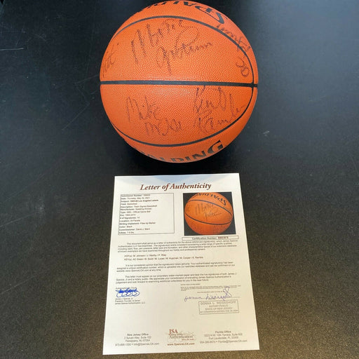1985-86 Los Angeles Lakers Team Signed NBA Game Basketball Magic Johnson JSA COA
