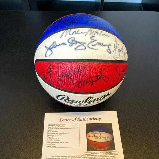 ABA Legends Multi Signed Official ABA Basketball Dr. J Julius Erving JSA COA