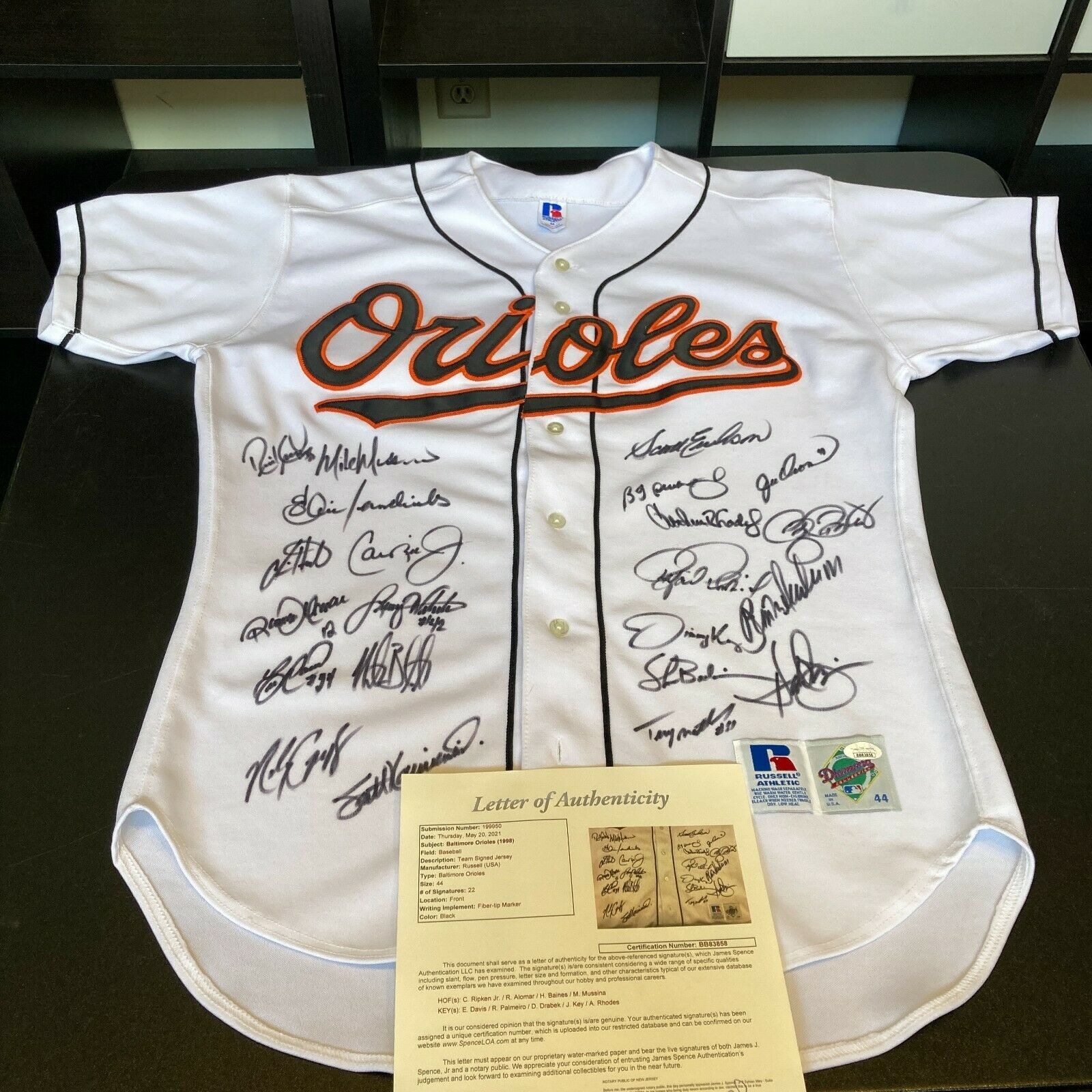 Cal Ripken Jr Autographed Signed Baltimore Orioles Jersey UNIQUE