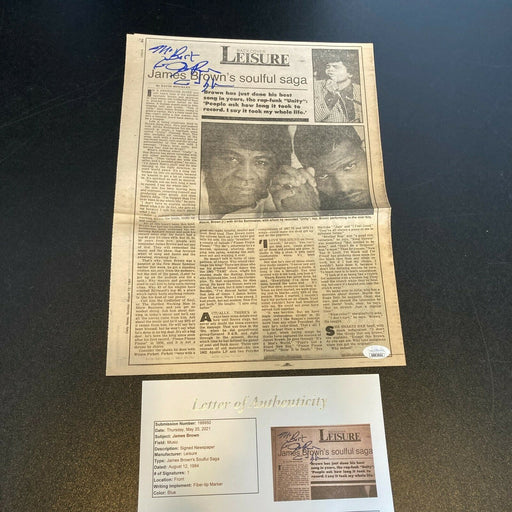 James Brown Signed Autographed Newspaper Photo With JSA COA King Of Soul Music