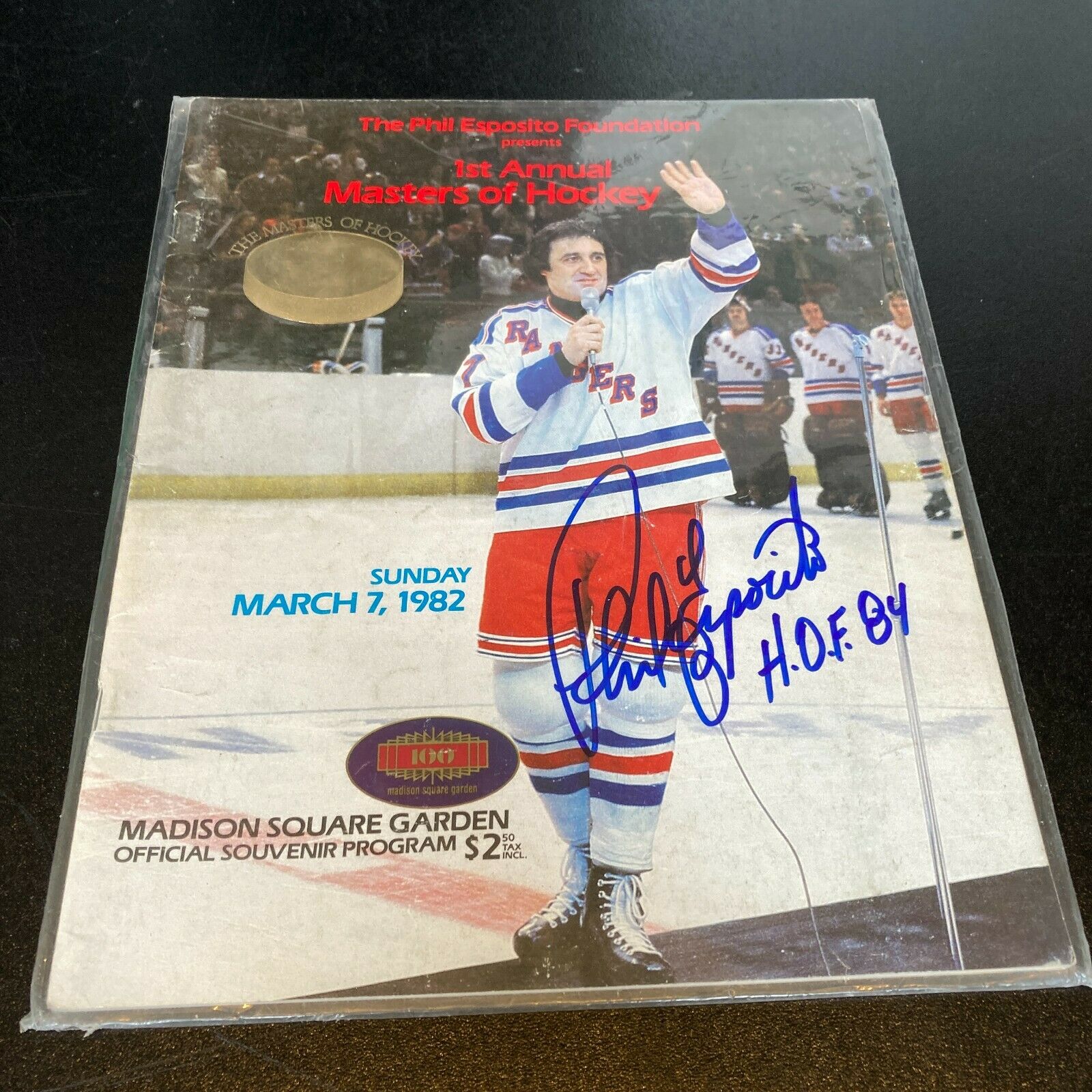 Rod Gilbert Autographed Hockey Puck