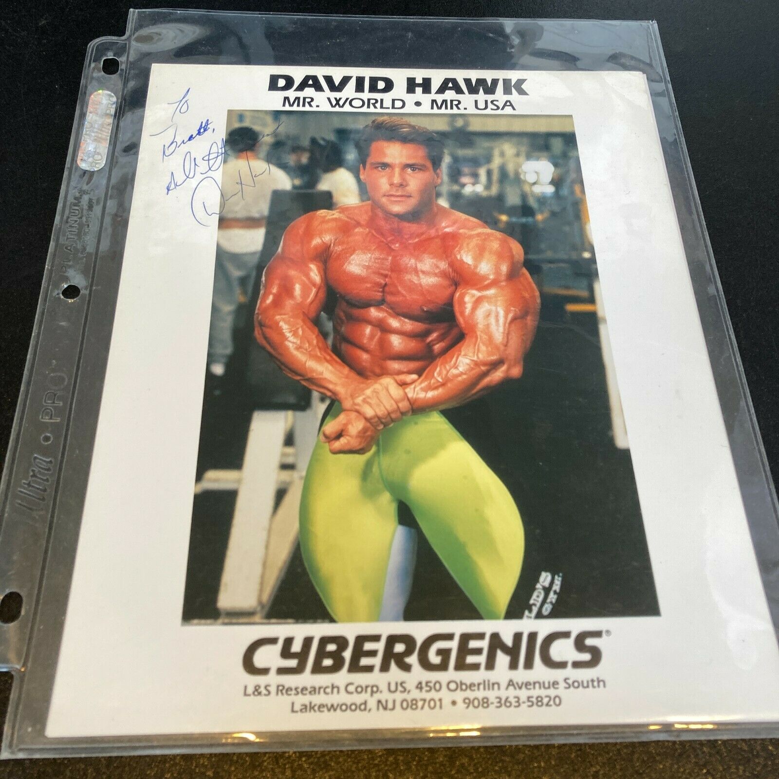 Autograph Bodybuilder David Hawk Bodybuilder Mr. World Mr. USA Signed Autographed 8x10 Photo ...