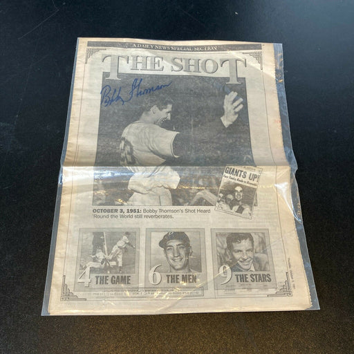 Bobby Thomson Signed The Shot Heard 'Round The World Vintage Newspaper