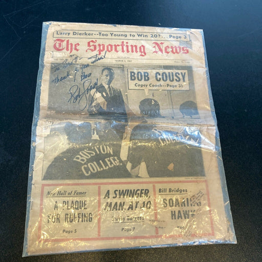 Bob Cousy Signed Autographed Vintage 1967 The Sporting News Newspaper