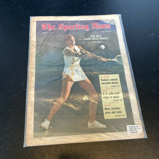 Chris Evert Signed Autographed Vintage 1972 The Sporting News Newspaper