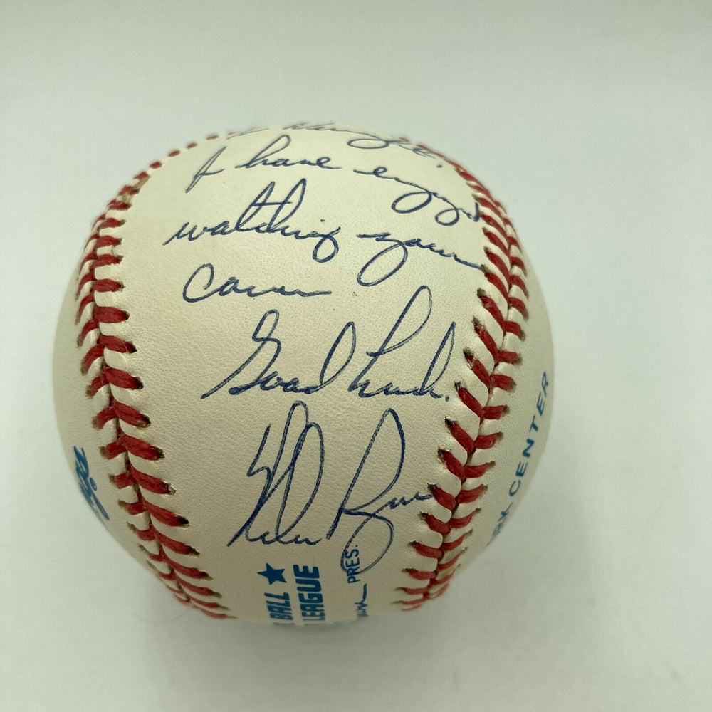 Rare Nolan Ryan Signed Baseball Inscribed To Doc Dwight Gooden With JSA COA