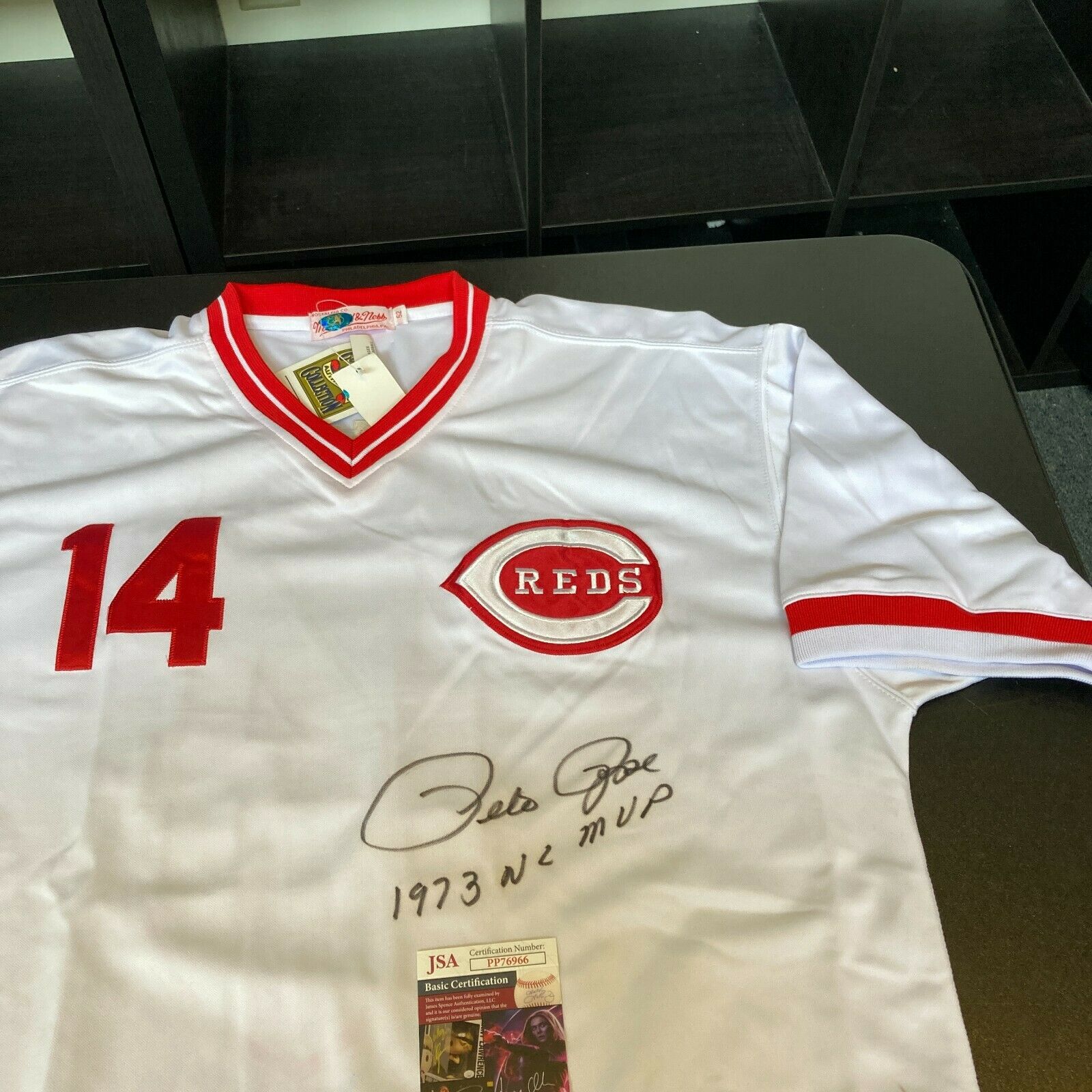 Pete Rose 1973 NL MVP Signed Cincinnati Reds Mitchell & Ness 1981 Jers —  Showpieces Sports