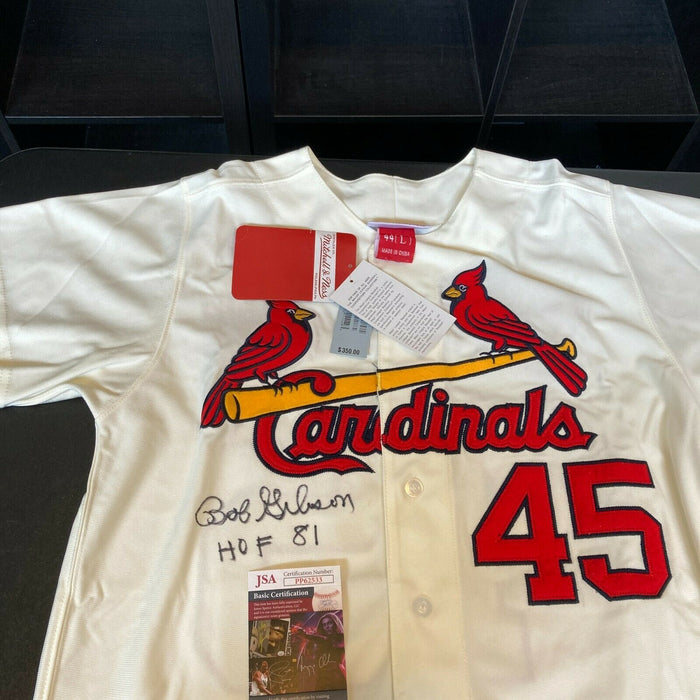 Bob Gibson HOF 1981 Signed Authentic 1964 St. Louis Cardinals Jersey J —  Showpieces Sports