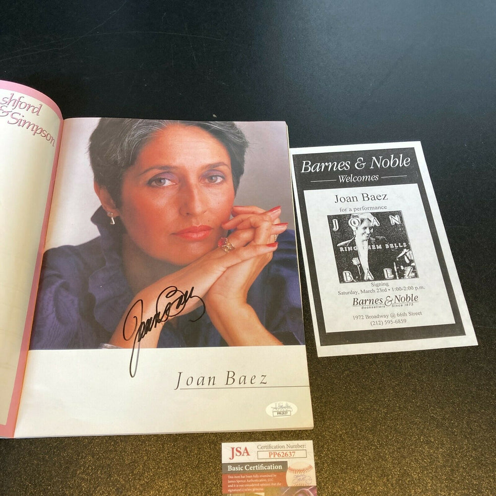 Joan Baez Signed Autographed 1985 Live Aid Concert Program With JSA COA