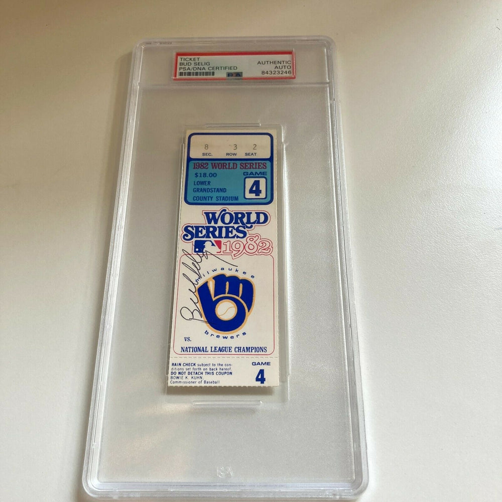 Bud Selig Signed 1982 World Series Ticket Milwaukee Brewers PSA DNA