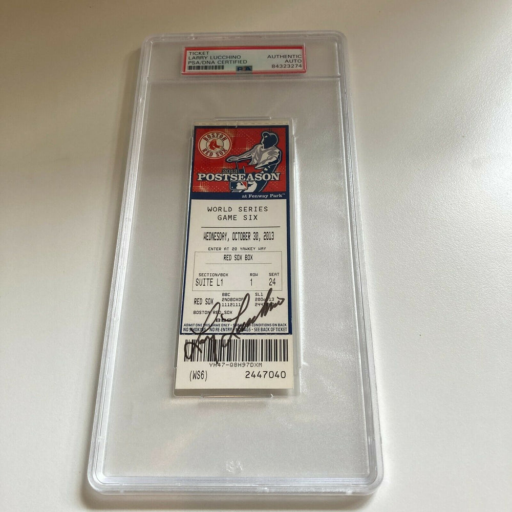 Larry Lucchino Boston Red Sox CEO  Signed 2013 World Series Ticket PSA DNA