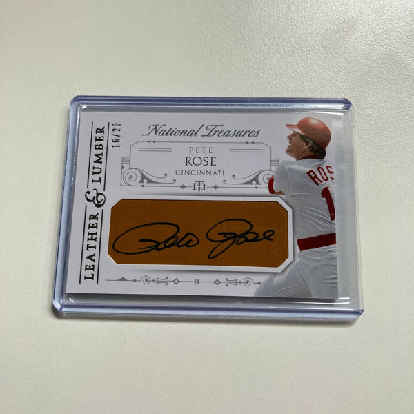 2015 Panini National Treasures Pete Rose #16/20 Auto Signed Baseball Card
