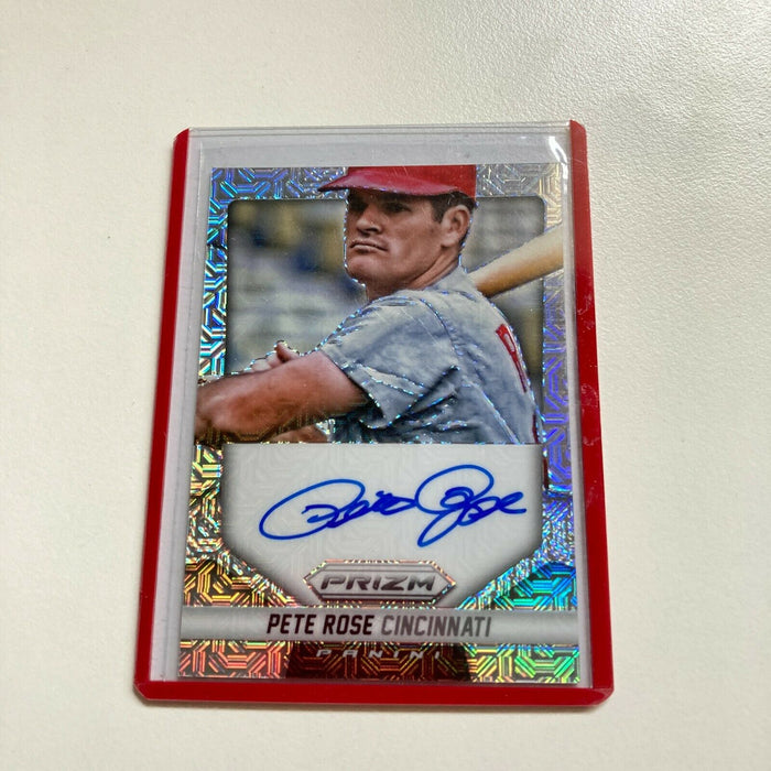 2014 Panini Prizm Pete Rose #54/75 Auto Signed Autographed Baseball Card