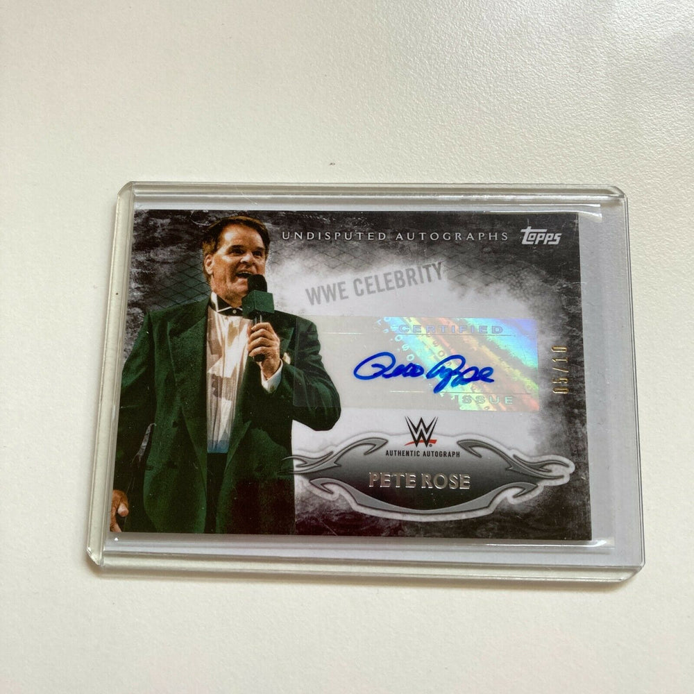 2015 Topps WWE Wrestling Pete Rose #5/10 Auto Signed Baseball Card