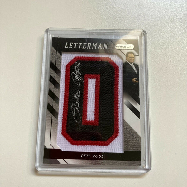 2008 Razor Letterman Pete Rose Auto Patch Signed Baseball Card