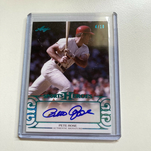 2016 Leaf Sports Heroes Pete Rose #4/10 Auto Signed Autographed Baseball Card
