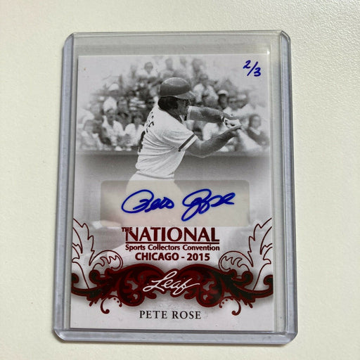 2015 Leaf National Convention Pete Rose Auto #2/3 Signed Baseball Card