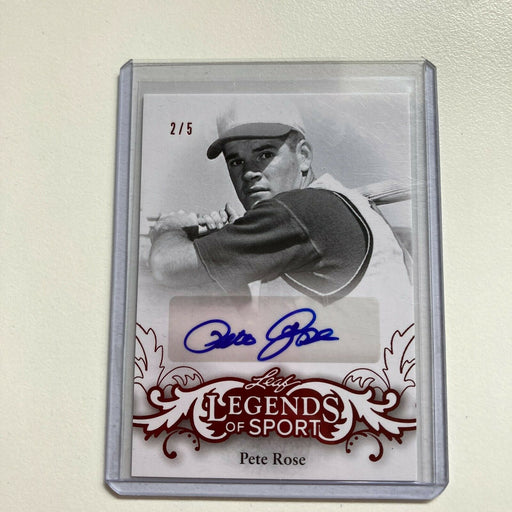 2015 Leaf Legends Of Sport Pete Rose Auto #2/5 Signed Autographed Baseball Card