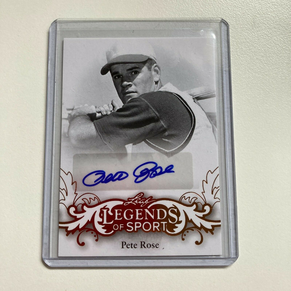 Leaf Legends Of Sport Pete Rose Auto Signed Autographed Baseball Card