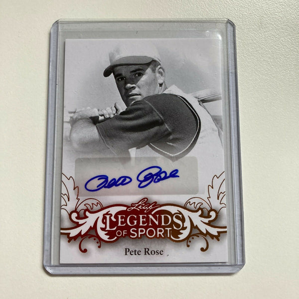 Leaf Legends Of Sport Pete Rose Auto Signed Autographed Baseball Card