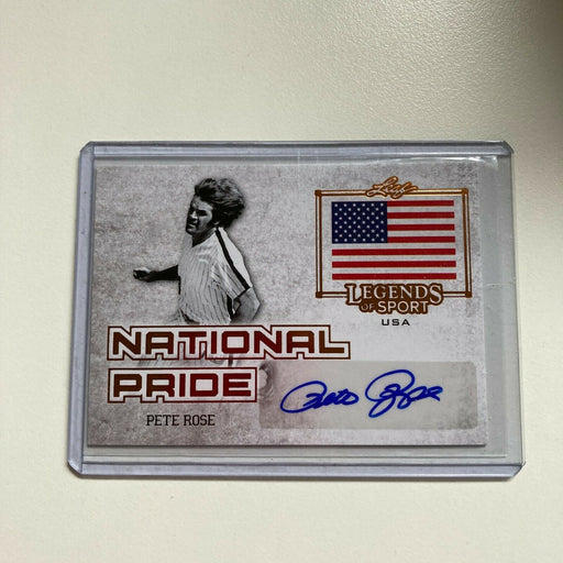 Leaf Legends Of Sport Pete Rose Auto Signed Autographed Baseball Card