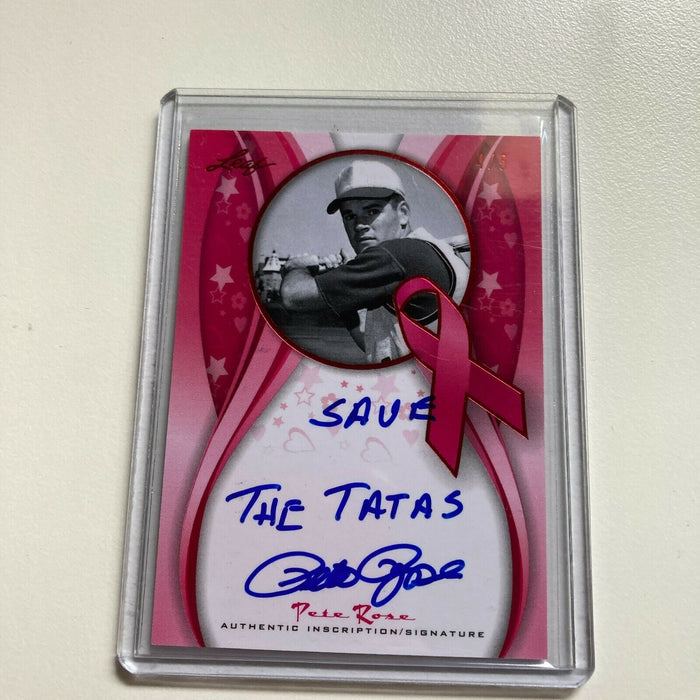 2013 Leaf Pete Rose Save The Tatas Auto Signed Autographed Baseball Card