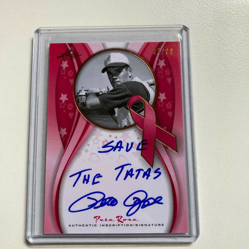 2013 Leaf Pete Rose Save The Tatas Auto #37/60 Signed Baseball Card