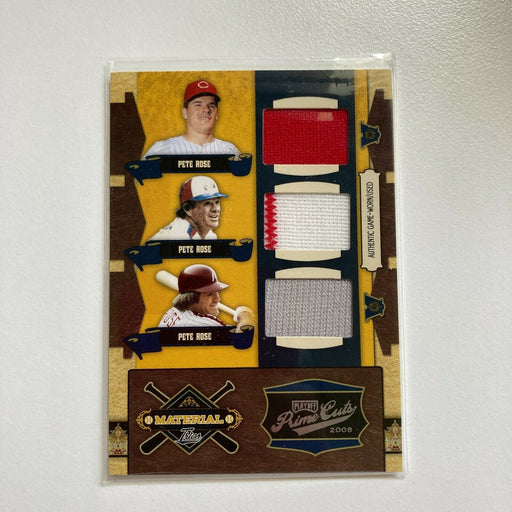 2008 Playoff Prime Cuts #18/50 Pete Rose Game Used Jersey 3X Card