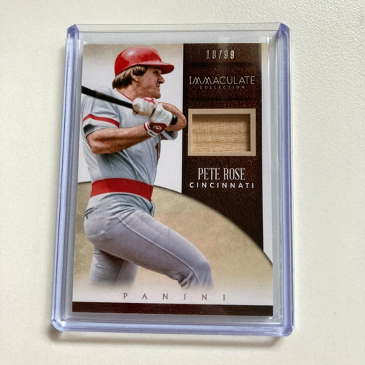 2014 Immaculate Collection Pete Rose #18/99 Game Used Bat Card