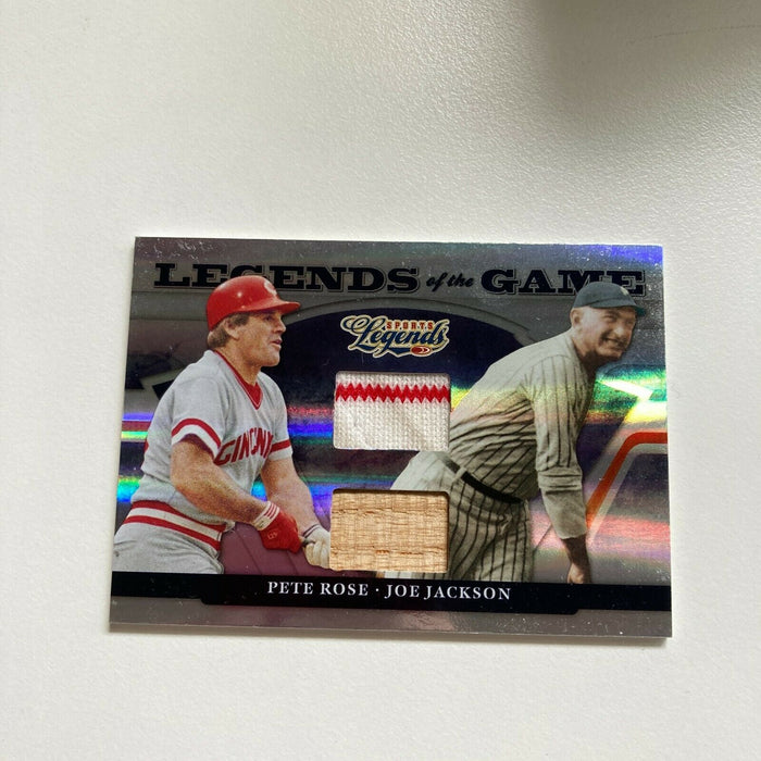 2008 Donruss Legends Of The Game Joe Jackson & Pete Rose #73/100 Game Used Bat