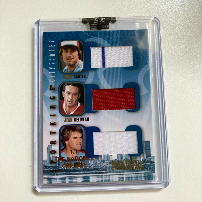 Leaf Sportkings 1/1 Rose Gary Carter Jean Beliveau Game Used Jersey One Of One