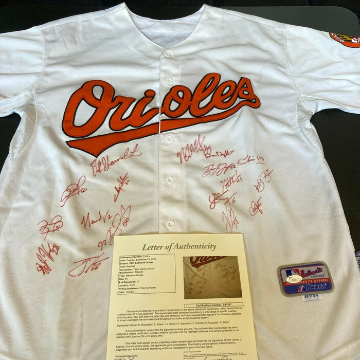 2017 Baltimore Orioles Team Signed Autographed Authentic Jersey With JSA COA