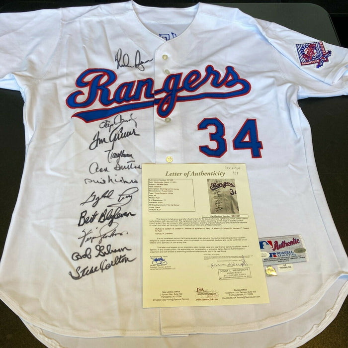 Nolan Ryan Tom Seaver Randy Johnson 3,000 Strikeout Club Signed Jersey JSA COA