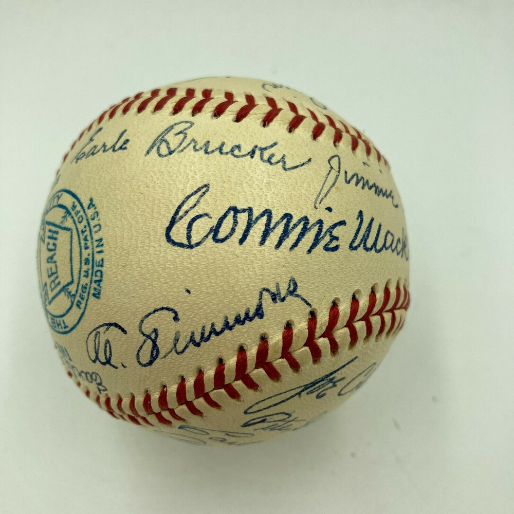 Beautiful Philadelphia A's Team Signed Baseball Connie Mack Al Simmons JSA COA