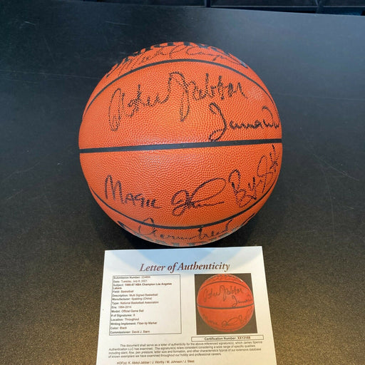 1986-87 Los Angeles Lakers NBA Champs Team Signed Basketball JSA COA & UDA Holo