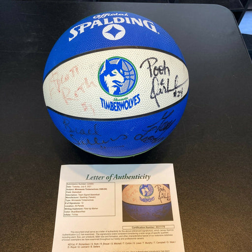 1989-90 Minnesota Timberwolves Inaugural Season Team Signed Basketball JSA COA