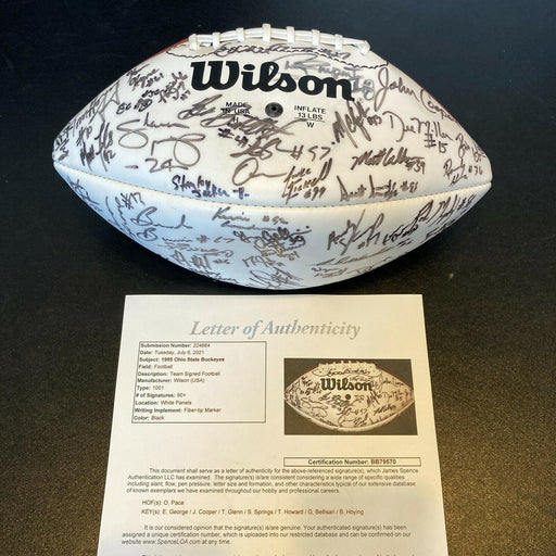 1995 Ohio State Buckeyes Team Signed Football 60+ Signatures With JSA COA