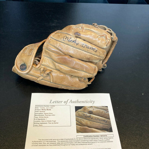Mickey Mantle Signed 1960's Rawlings Game Model Baseball Glove With JSA COA