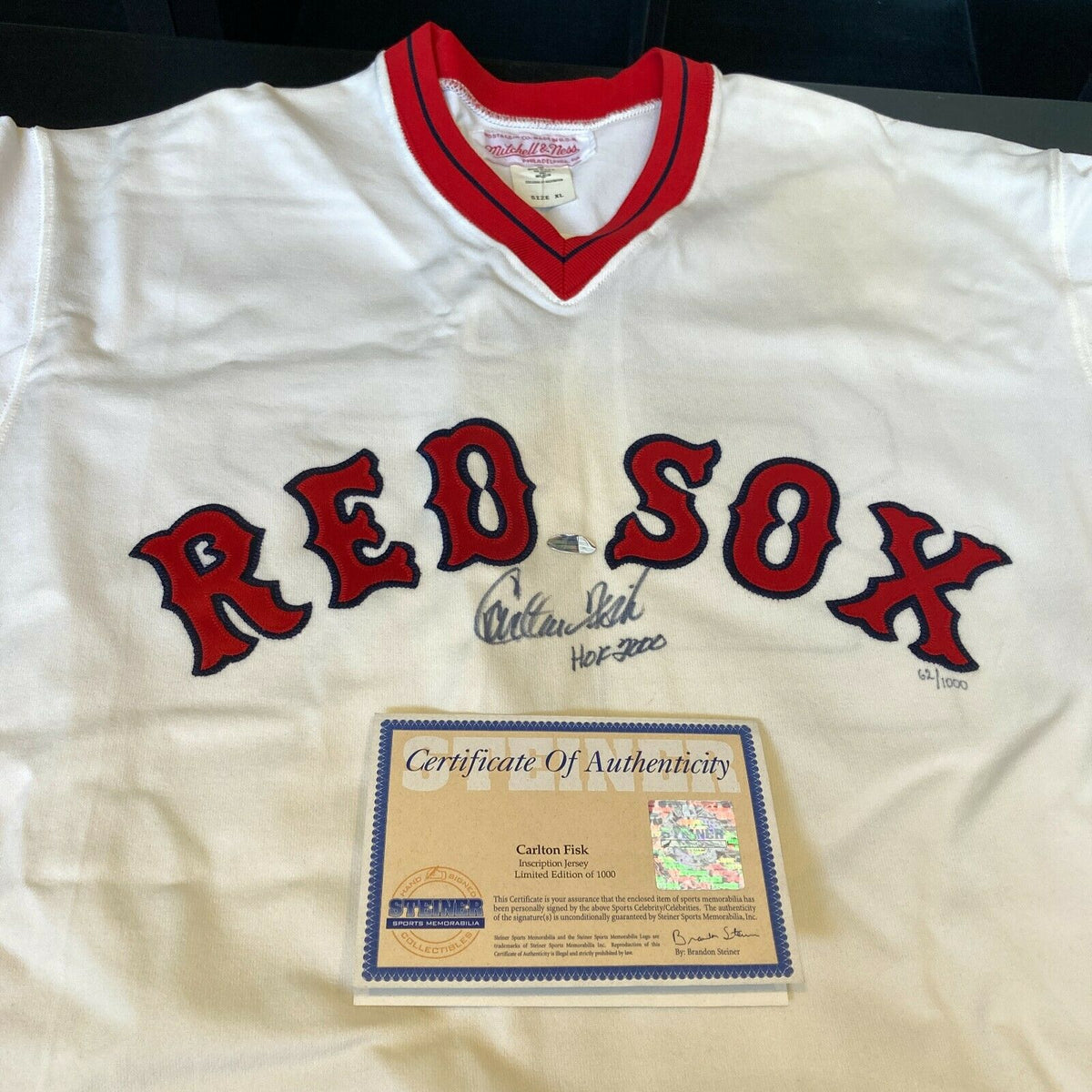 Carlton Fisk Hall Of Fame 2000 Signed Boston Red Sox Jersey With Stein —  Showpieces Sports