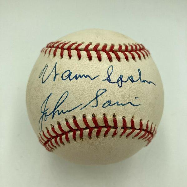 Warren Spahn & Johnny Sain Signed National League Baseball JSA COA