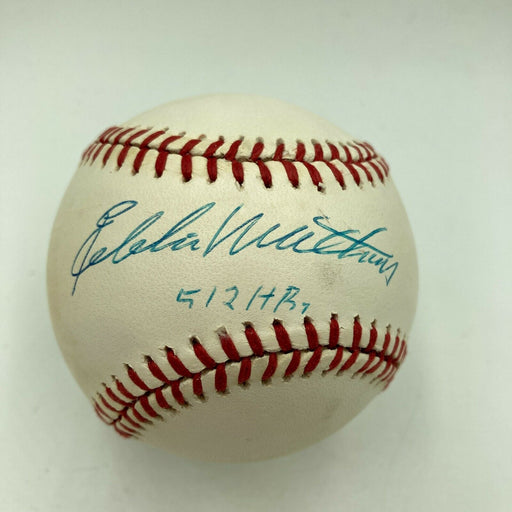 Eddie Mathews 512 Home Runs Signed Official National League Baseball JSA COA