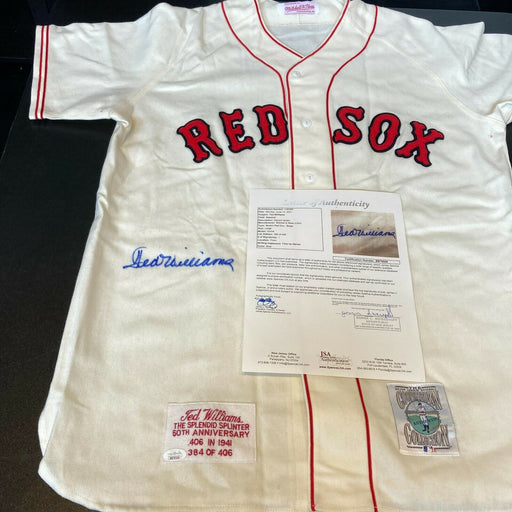 Beautiful Ted Williams Signed 1941 Boston Red Sox Game Model Jersey With JSA COA