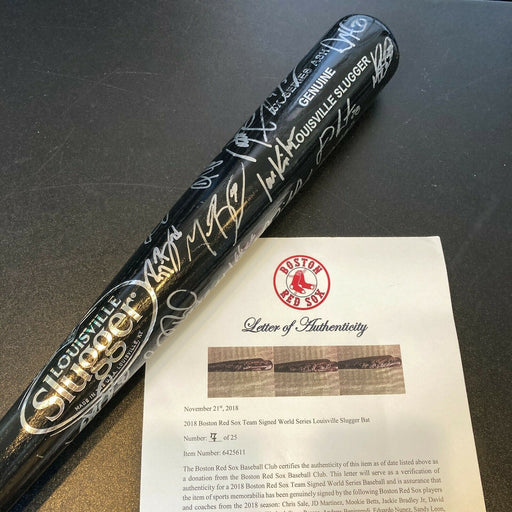 2018 Boston Red Sox World Series Champs Team Signed Baseball Bat #7/25 Team COA