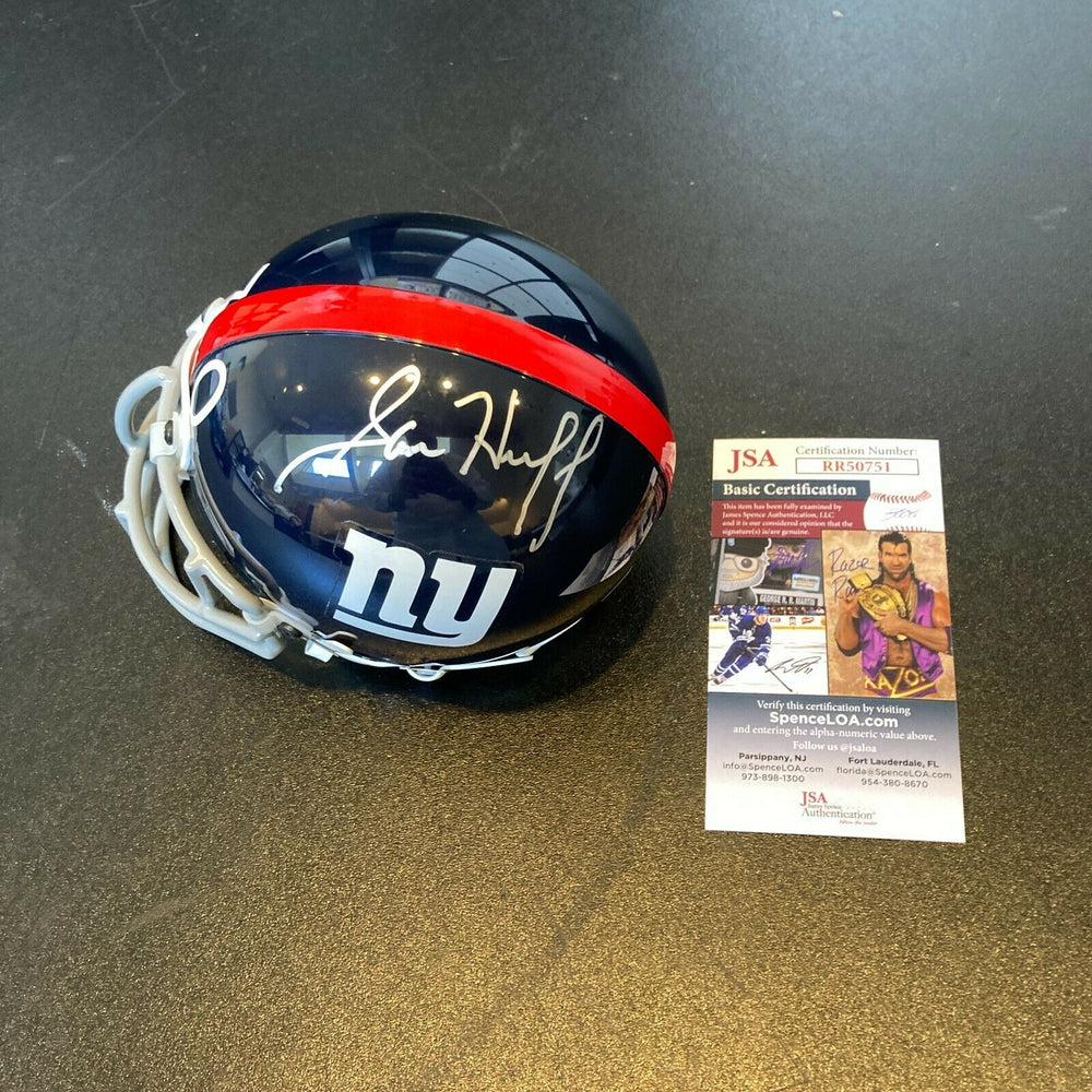 Sam Huff Signed Authentic Riddell New York Giants Mini Helmet JSA COA