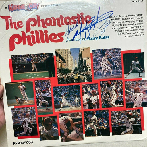 1980 Philadelphia Phillies World Series Champs Multi Signed LP Record Album