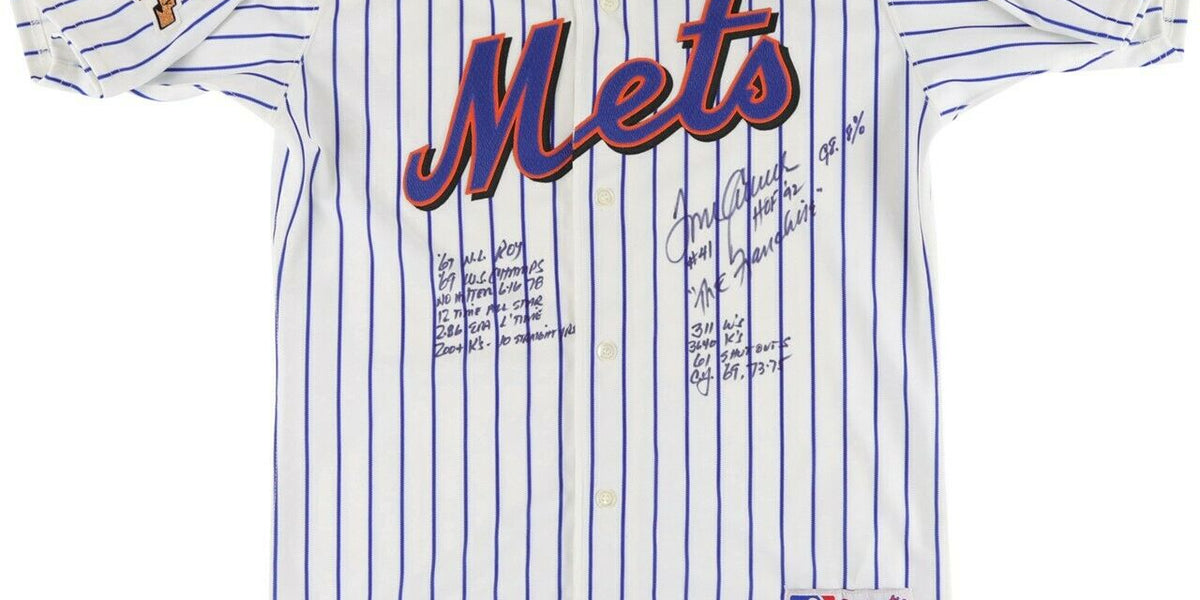 Extraordinary Tom Seaver Signed Heavily Inscribed STAT New York Mets Jersey  JSA