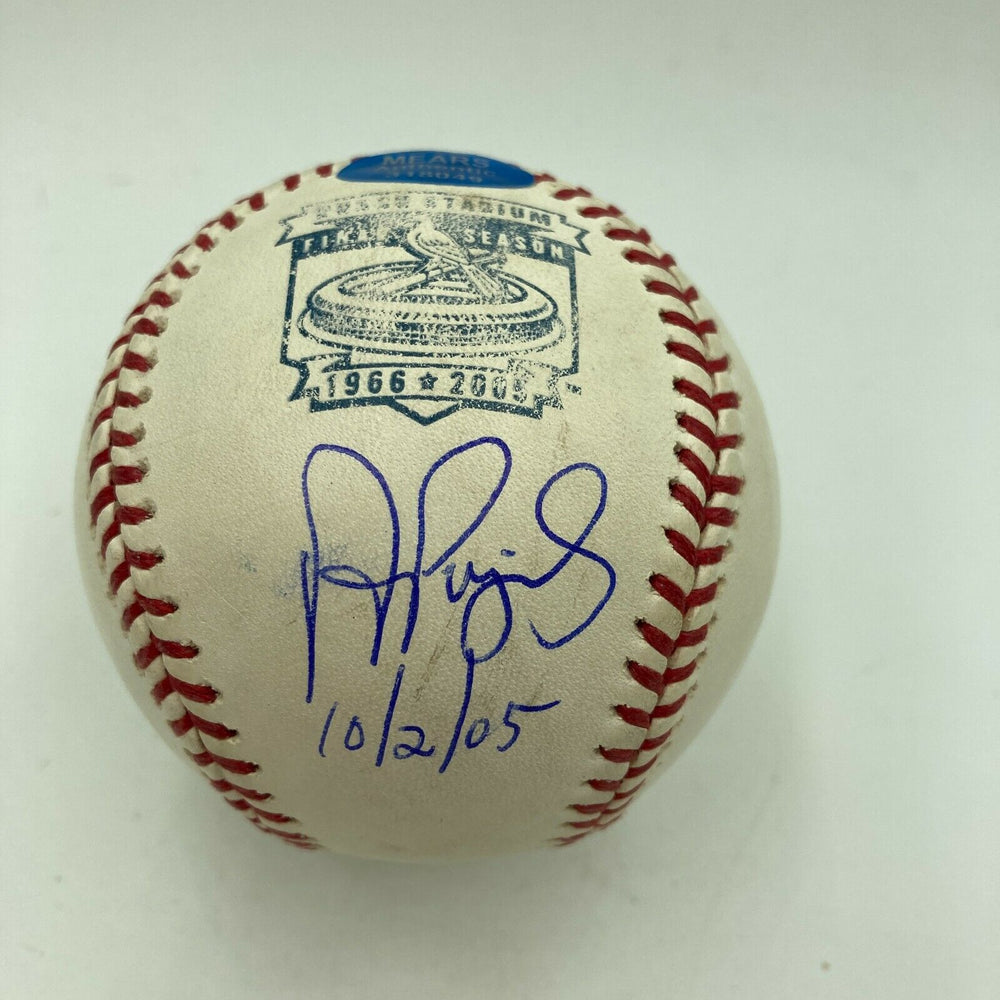 Albert Pujols Signed Game Used Baseball From Busch Stadium Final Game Beckett